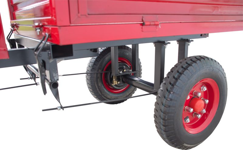 Remorca motocultor Rotakt Dragon REM300S capacitate incarcare 300 kg roti 4.00-8 cuva 110x74x33 cm cutie scule frana mecanica