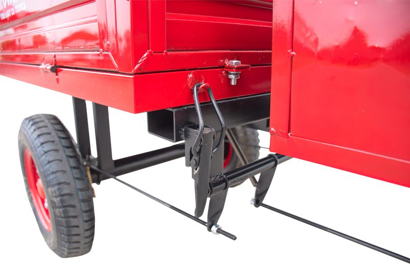 Remorca motocultor Rotakt Dragon REM300S capacitate incarcare 300 kg roti 4.00-8 cuva 110x74x33 cm cutie scule frana mecanica