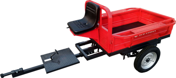 Remorca motocultor Rotakt Samurai REM400 basculabila capacitate incarcare 400 kg roti 4.00-12 cuva 128x89x31 cm cutie scule frana mecanica