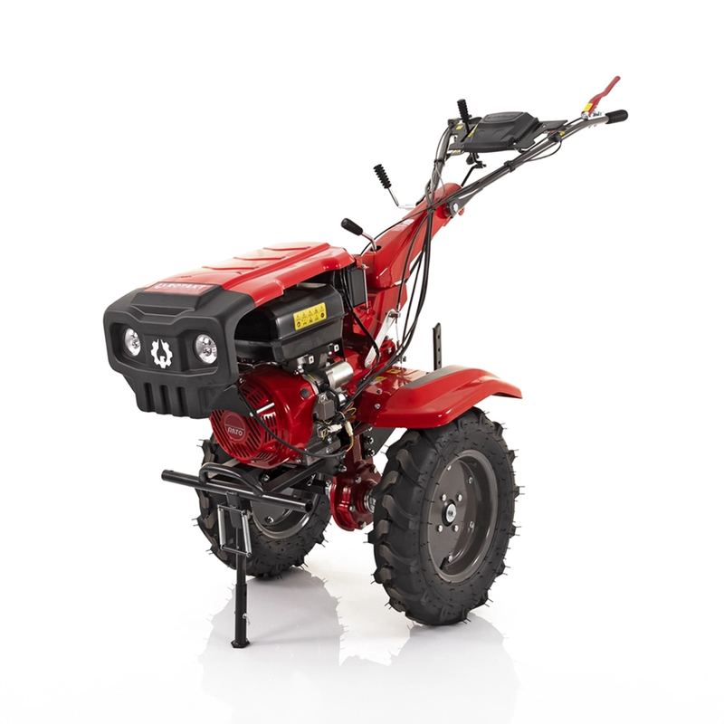 Motocultor Rotakt Grizzly RO13RE 2-PTO motor 13CP benzina 2+1 viteze latime lucru 56-135 cm freze roti cauciuc 5.00-12" pornire electrica 2 prize de putere roti metal plug arat rarita reglabila plug cartofi cultivator plug reversibil 5l ulei