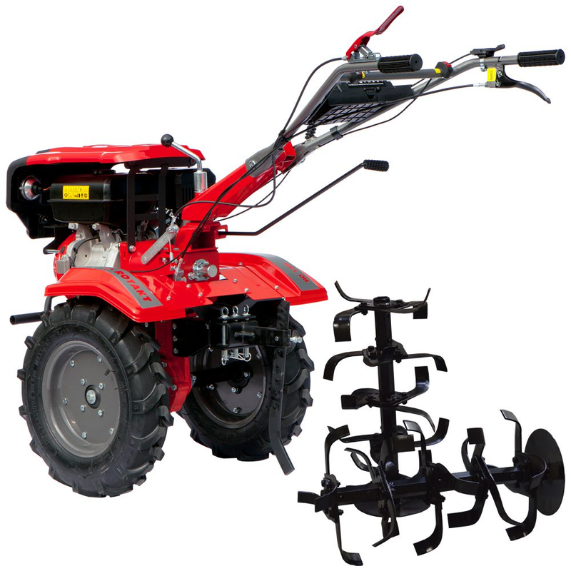 Motocultor Rotakt Partizan RO15R motor 13CP benzina 2+1 viteze latime lucru 56-135 cm freze roti cauciuc 5.00-12" capota far led