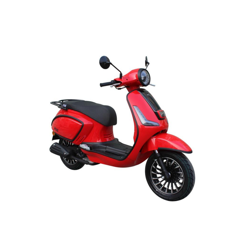 Scuter RDB Achilles motor 3.21 CP benzina 50cmc viteza 45 km/h necesita permis-Rosu