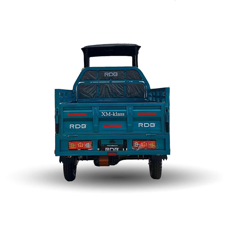 Tricicleta electrica RDB XM-KLASS semicabina fara permis 1500W 25 km/h 72V45Ah autonomie 70 km bena rabatabila culoare verde