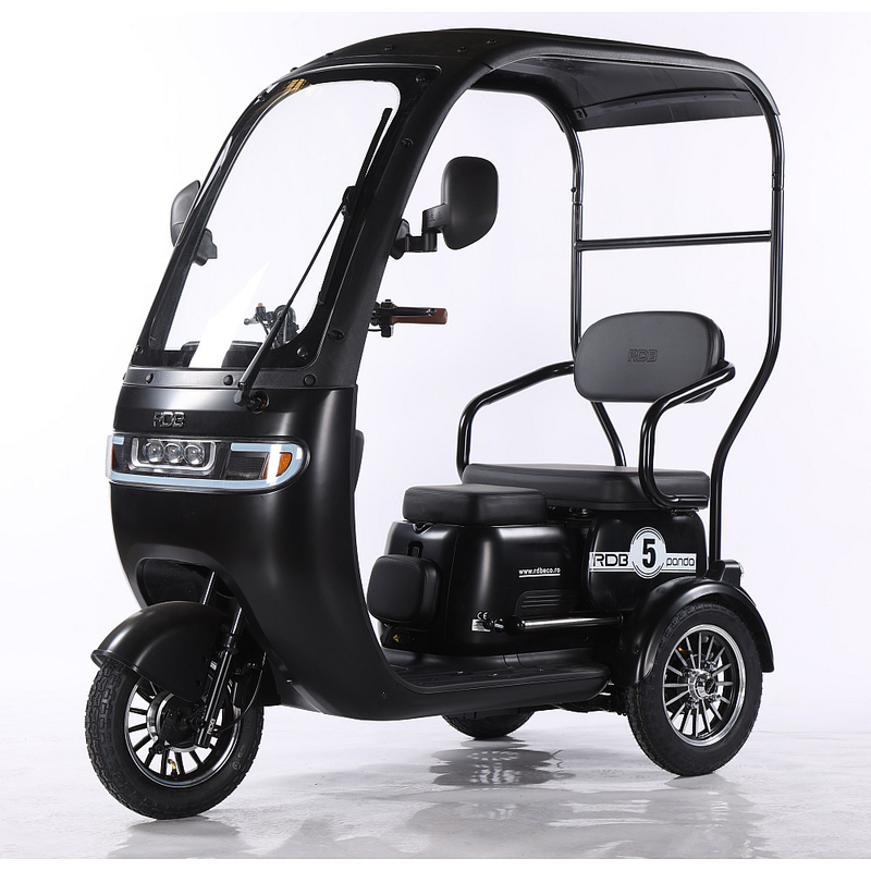 Tricicleta electrica RDB Panda 5 fara permis 650W 25 km/h 60V20Ah autonomie 67 km culoare negru