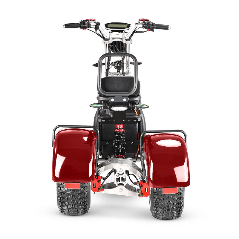 Tricicleta electrica CityCoco Harley RDB TX-08-4 E1 motor 4000W viteza 25km/h autonomie 45km fara permis-Rosu