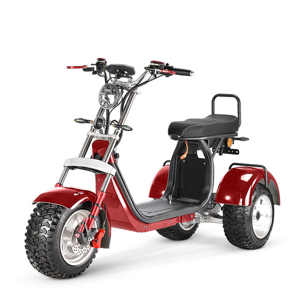 Tricicleta electrica CityCoco Harley RDB TX-08-4 E1 motor 4000W viteza 25km/h autonomie 45km fara permis-Rosu
