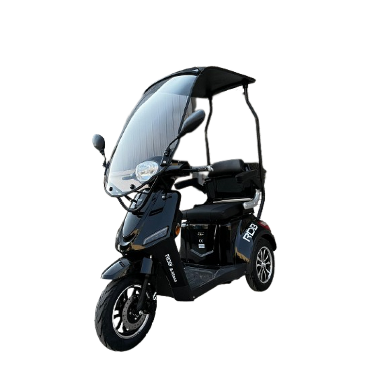 Tricicleta electrica RDB A-klass cu cabina motor 1200W viteza 25km/h autonomie 60km fara permis-Gri