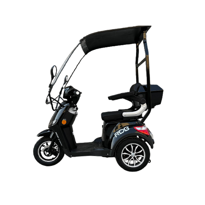 Tricicleta electrica RDB A-klass cu cabina motor 1200W viteza 25km/h autonomie 60km fara permis-Negru