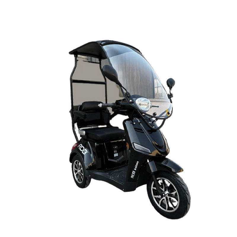 Tricicleta electrica RDB A-klass cu cabina motor 1200W viteza 25km/h autonomie 60km fara permis-Gri