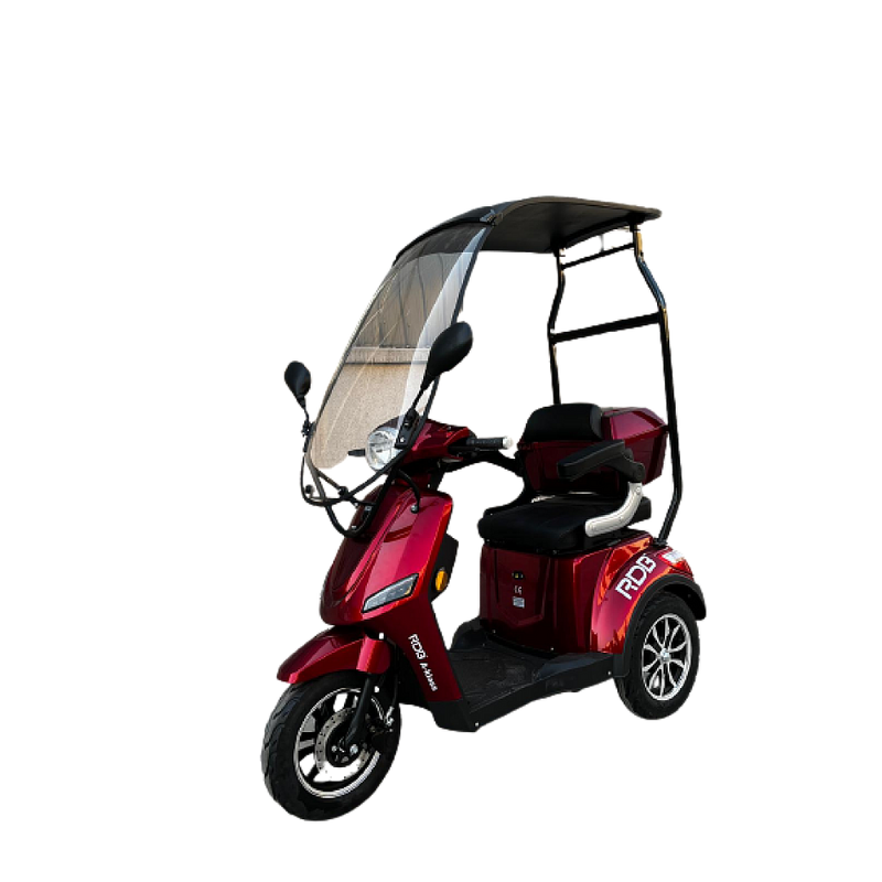 Tricicleta electrica RDB A-klass cu cabina motor 1200W viteza 25km/h autonomie 60km fara permis-Negru