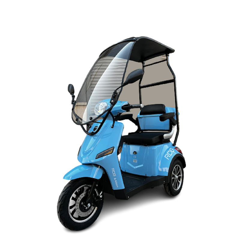 Tricicleta electrica RDB A-klass cu cabina motor 1200W viteza 25km/h autonomie 60km fara permis-Gri