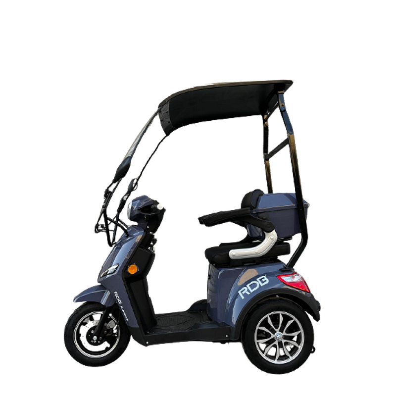 Tricicleta electrica RDB A-klass cu cabina motor 1200W viteza 25km/h autonomie 60km fara permis-Gri