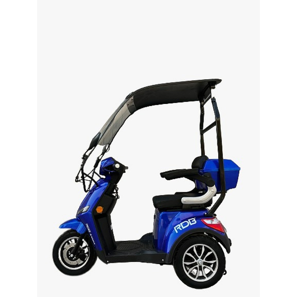 Tricicleta electrica RDB A-klass cu cabina motor 1200W viteza 25km/h autonomie 60km fara permis-Albastru inchis