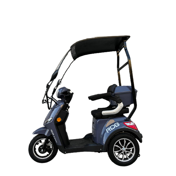 Tricicleta electrica RDB A-klass cu cabina motor 1200W viteza 25km/h autonomie 60km fara permis-Gri