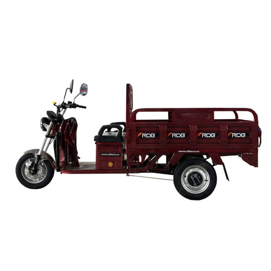 Tricicleta electrica RDB X-Klass 2 motor 2000W viteza 25km/h autonomie 60km fara permis-Rosu