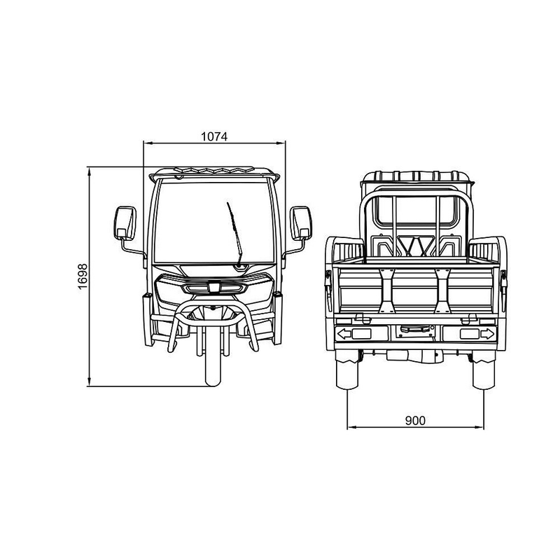 Tricicleta electrica RDB MAX-Klass cu cabina motor 2000W viteza 25km/h autonomie 45km fara permis-Rosu