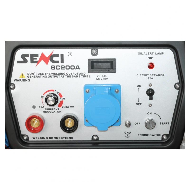 Generator de curent si sudura SENCI SC-200A putere maxima 5.5 kW 230V Benzina rezervor 18 L AVR
