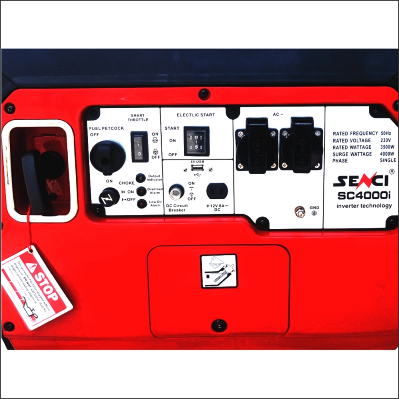 Generator inverter insonorizat SENCI SC4000i putere maxima 4 kW 230V Benzina rezervor 13.2 L AVR