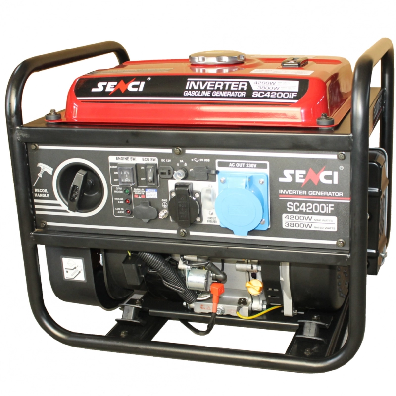Generator inverter SENCI SC4000iF putere maxima 4.2 kW 230V Benzina rezervor 15 L AVR