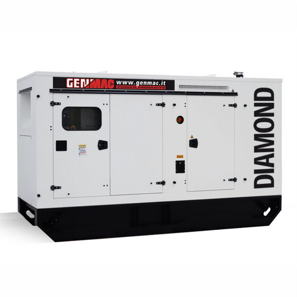 Generator de curent silent GENMAC G200BS QTVA-4520 putere maxima 176 kW 400V Diesel rezervor 500 L AVR WH