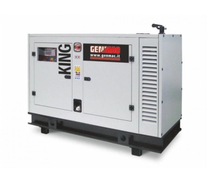 Generator de curent insonorizat GENMAC King G100IS putere maxima 88 kW 400V motor Iveco Diesel rezervor 150 L AVR IVECO