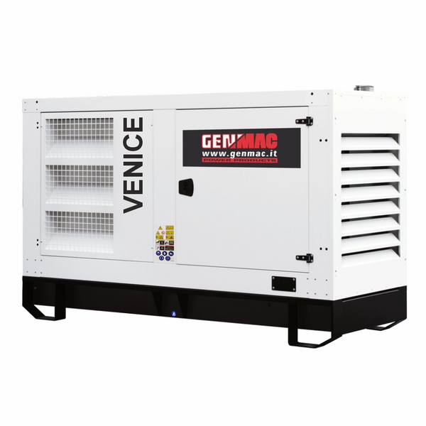 Generator de curent silent GENMAC G150BS QTVA-4520 putere maxima 132 kW 400V Diesel rezervor 280 L AVR WH