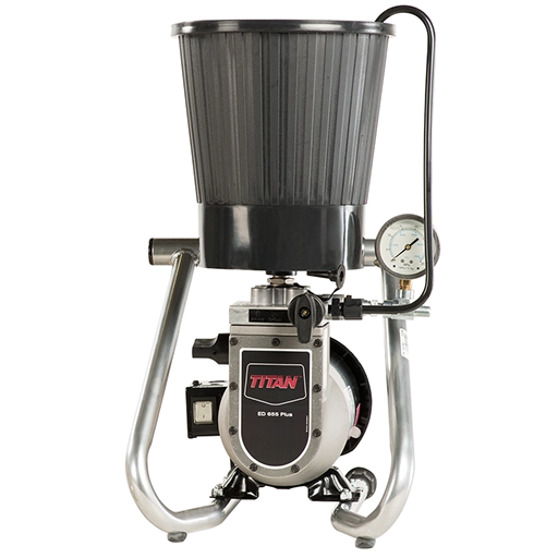 Pompa airless pentru zugravit/vopsit Titan ED 655 Plus SKID putere 1.1 kW 230V presiune max 260 bar debit 1,25 l/min lungime furtun 15 m