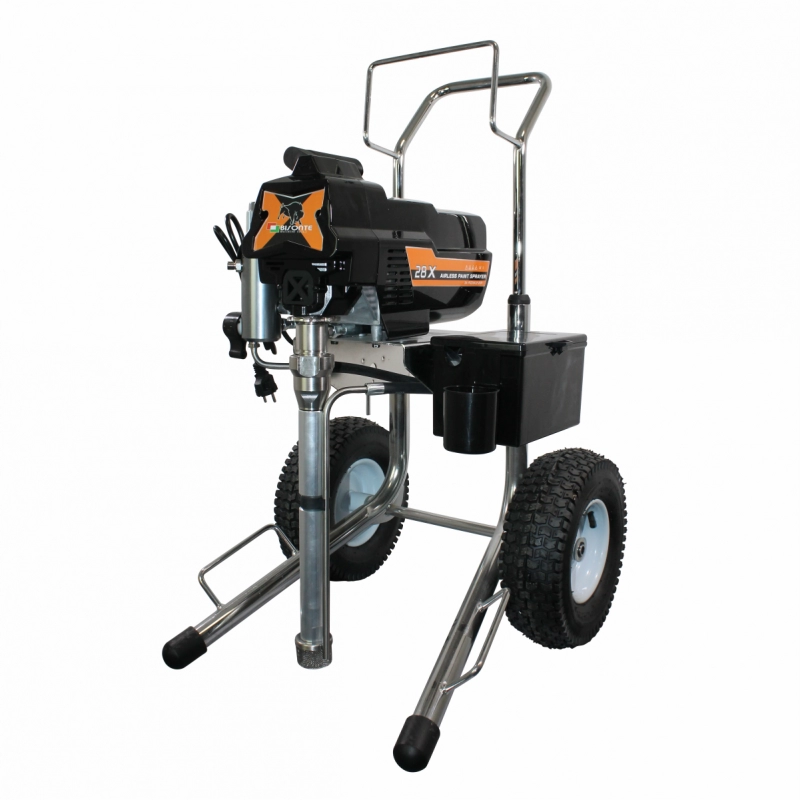 Pompa airless pentru zugravit/vopsit Bisonte PAZ28X CART putere 2.2 kW 230V presiune max 227 bar debit 2,8 l/min lungime furtun 60 m