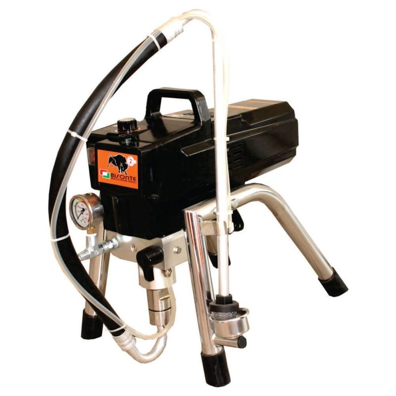 Pompa airless pentru zugravit/vopsit Bisonte PAZ6321 SKID putere 1.3 kW 230V presiune max 210 bar debit 2,2 l/min lungime furtun 30 m