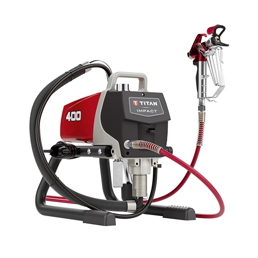 Pompa airless pentru zugravit/vopsit Titan Impact 400 SKID putere 0.65 kW 230V presiune max 207 bar debit 1,62 l/min lungime furtun 30 m
