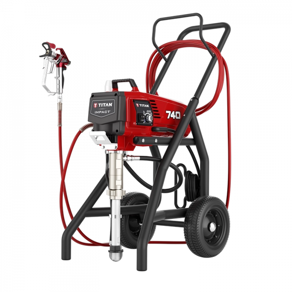 Pompa airless pentru zugravit/vopsit Titan Impact 740 CART putere 1.72 kW 230V presiune max 221 bar debit 3 l/min lungime furtun 90 m