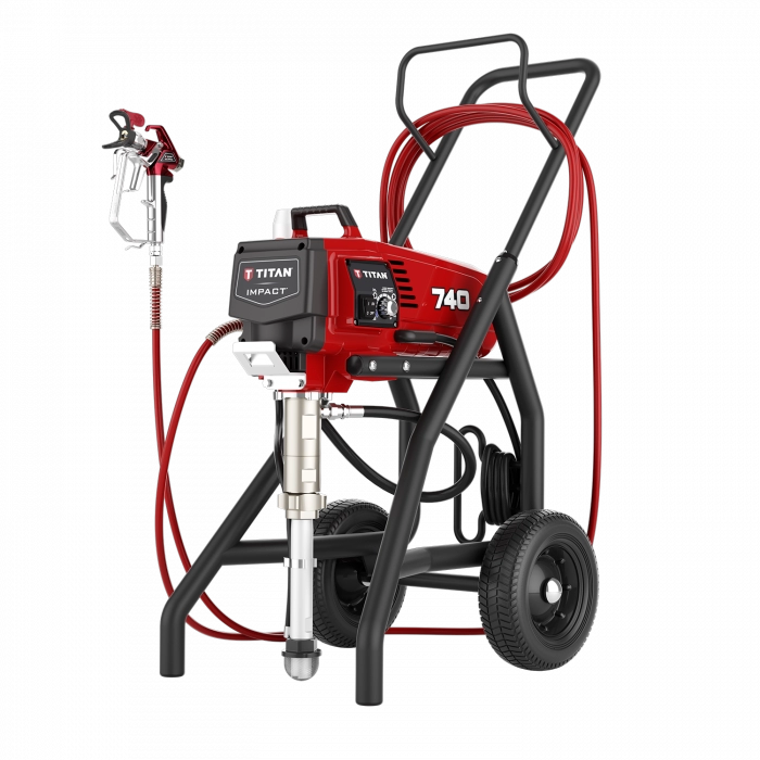 Pompa airless pentru zugravit/vopsit Titan Impact 740 CART putere 1.72 kW 230V presiune max 221 bar debit 3 l/min lungime furtun 90 m
