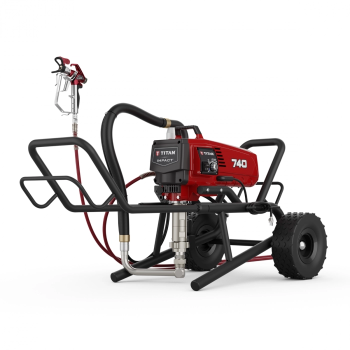 Pompa airless pentru zugravit/vopsit Titan Impact 740 CART putere 1.72 kW 230V presiune max 221 bar debit 3 l/min lungime furtun 90 m