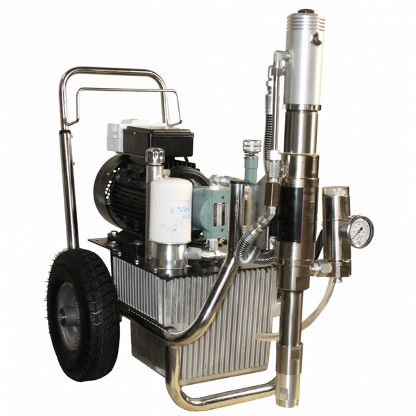 Pompa airless Bisonte PAZ9800E CART putere 3.75 kW 230V presiune max 220 bar debit 10 l/min lungime furtun 90 m