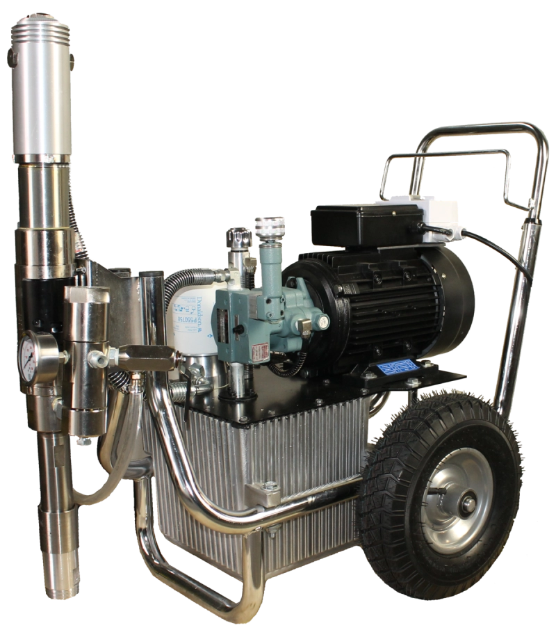 Pompa airless Bisonte PAZ9800E CART putere 3.75 kW 230V presiune max 220 bar debit 10 l/min lungime furtun 90 m