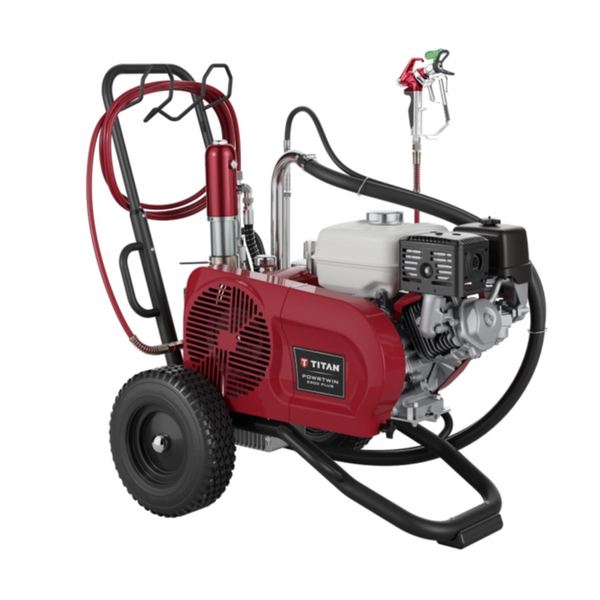 Pompa airless Titan PowrTwin 6900DI Plus CART putere 3.1 kW 230V presiune max 228 bar debit 6,6 l/min lungime furtun 150 m – Pistol RX-Pro