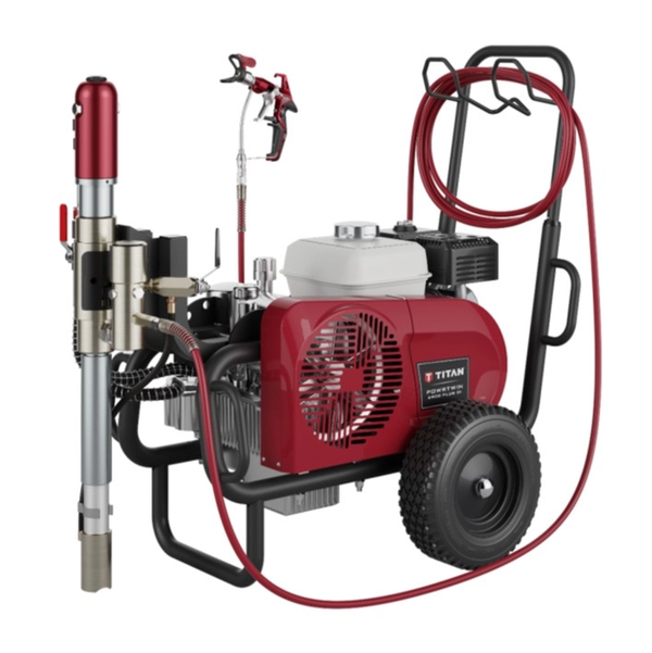 Pompa airless Titan PowrTwin 6900DI Plus CART putere 3.1 kW 230V presiune max 228 bar debit 6,6 l/min lungime furtun 150 m – Pistol RX-Apex