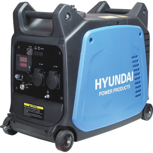 Generator de curent tip inverter Hyundai HY3500XSE putere maxima 3.5 kW benzina rezervor 7.5 L 230V