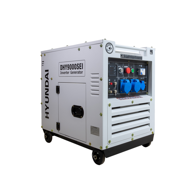 Generator de curent inverter monofazat Hyundai DHY-9000SEi putere maxima 6.5 kW diesel rezervor 15 L 230V