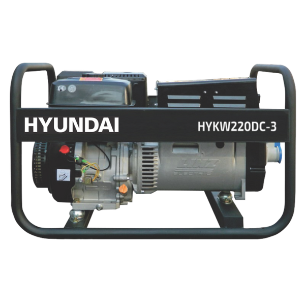 Generator de curent trifazat cu sudura HYUNDAI HYKW220DC-3-M putere maxima 7.04 kW benzina rezervor 6.5 L 380 V