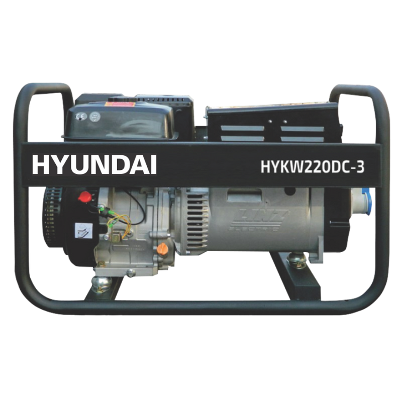 Generator de curent trifazat cu sudura HYUNDAI HYKW220DC-3-M putere maxima 7.04 kW benzina rezervor 6.5 L 380 V