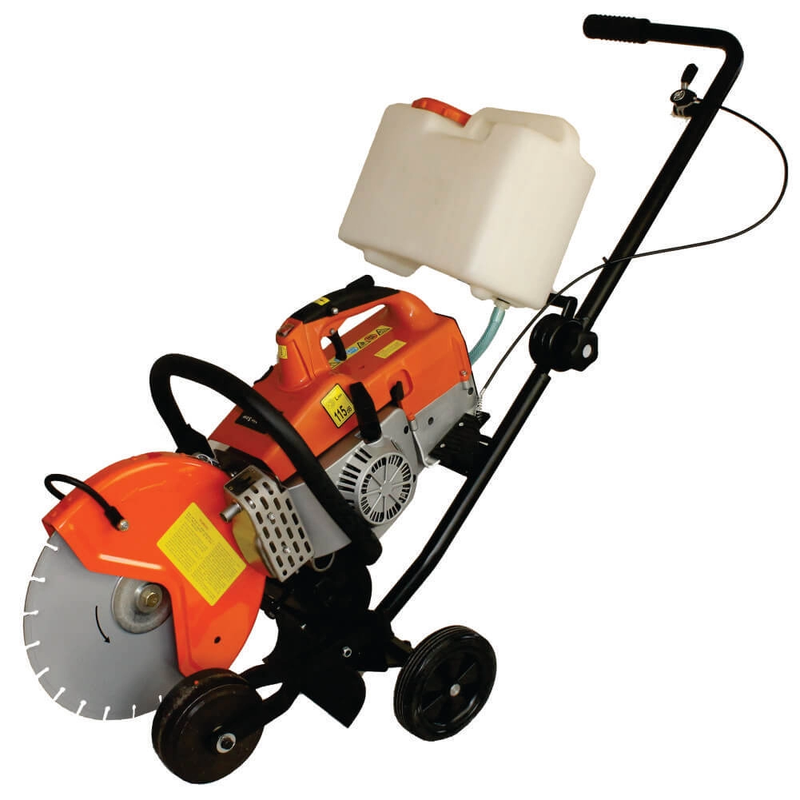 Masina debitat BISONTE ECF350 & Trolly 4cp disc Ø350mm+carucior cu roti/rezervor apa/cutie transport