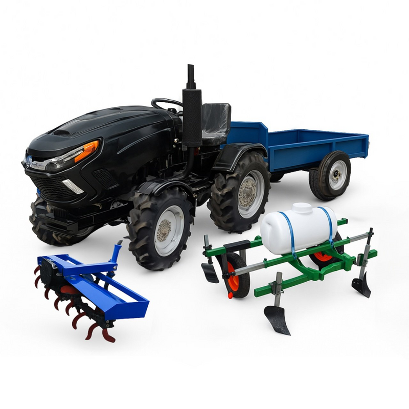 Tractor Heimdall PTHM-22-25 motor 22 CP diesel + Remorca 1500 kg + Freza + Dispozitiv intindere folie