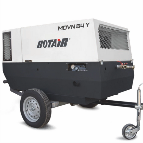 Motocompresor ROTAIR MDVN 54Y debit 5400l/min presiune 7 bar motor YANMAR 46,9 CP cu bara tractare fixa doar pentru santier