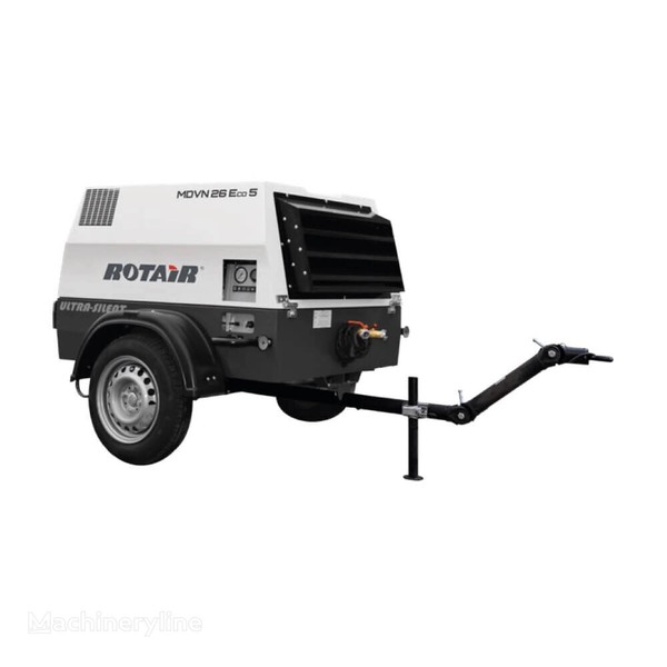 Motocompresor ROTAIR MDVN 26KEco5 debit 2500l/min presiune 6.5 bar motor Kubota 25 CP tractabil rutier + kit sablare