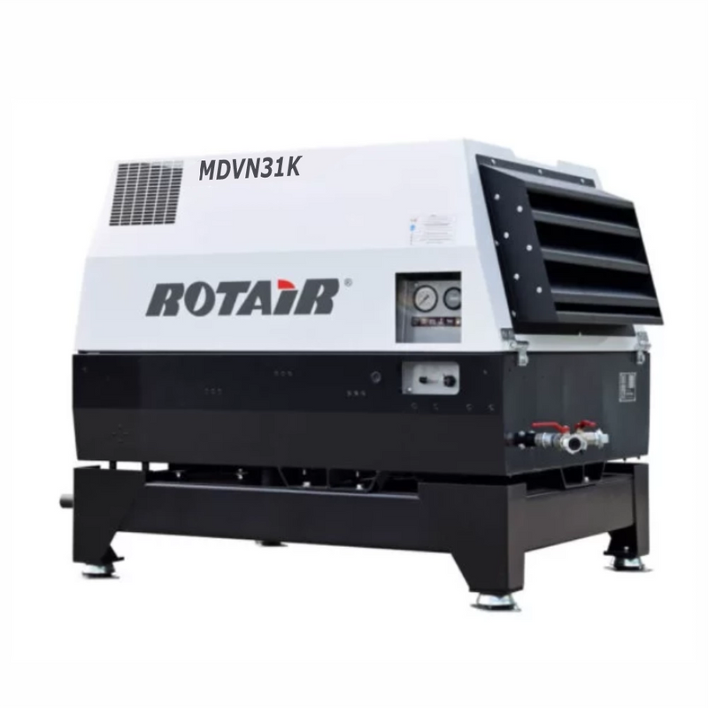 Motocompresor ROTAIR MDVN 31K presiune 7 bar debit 3000 l/min motor Kubota 35 CP SKID fara roti