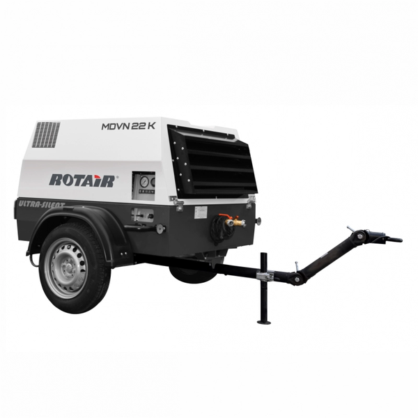 Motocompresor ROTAIR MDVN 22 K presiune 6.5 bar debit 2000 l/min motor Kubota 25 CP