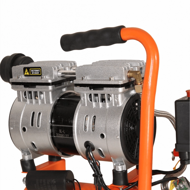 Compresor de aer cu piston BISONTE SC008-009 fara ulei debit 94 l/min presiune 8 bar 230V motor 0.8 CP