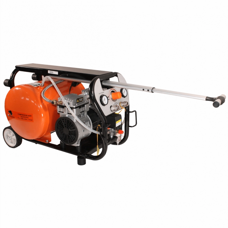 Compresor de aer cu piston BISONTE SC012-015 fara ulei debit 168 l/min presiune 8 bar 230V motor 1,2 CP