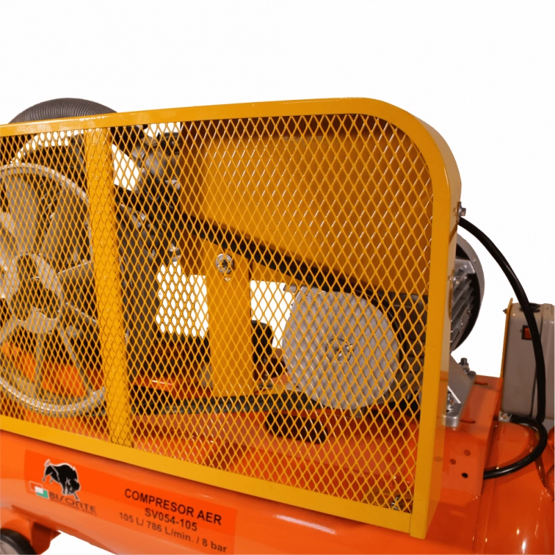 Compresor de aer cu piston BISONTE SV54-105 cu ulei debit 786 l/min presiune 8 bar 400V motor 5,5 CP